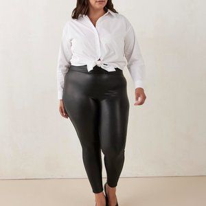Penningtons Black Fashion PU Pleather Faux Leather and Ponte de Roma Leggings